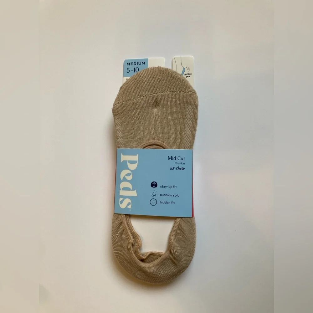 Peds Hanes Women’s No-Show Socks Size 5-10 Blue Purple Tan 3 Pair NWT/NWOT